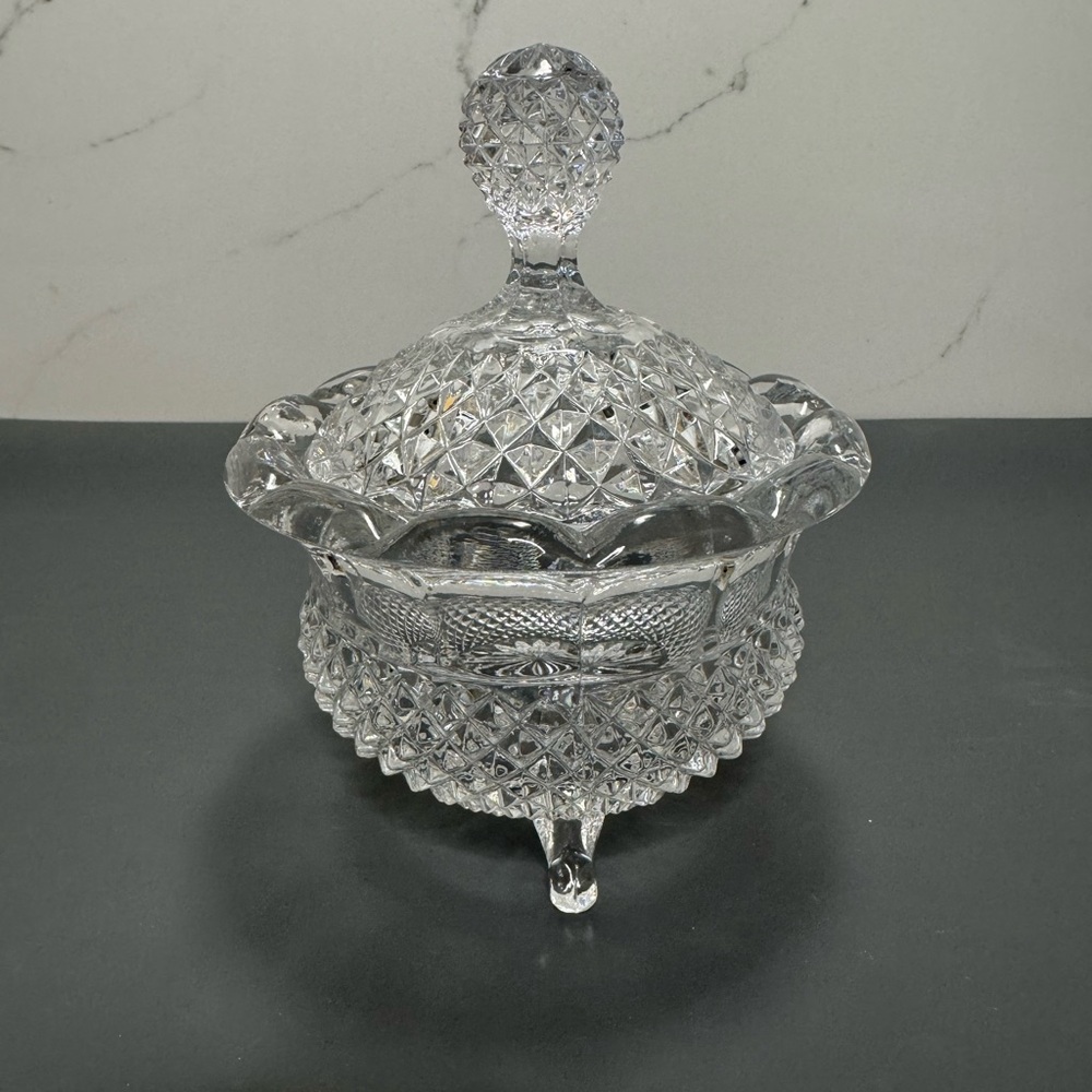 Elegant Crystal Candy Dish with Lid